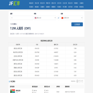 2024年在线外币转换人民币-实时货币汇率换算器-各类汇率即时更新_JF汇率